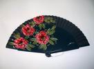 Black sycamore wood fan with painted flowers on one side 11.240€ #500320309